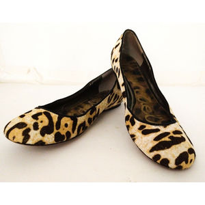 Sam Edelman Women's Cow Hair Leopard Flats Shoes Studded Heels Size 6